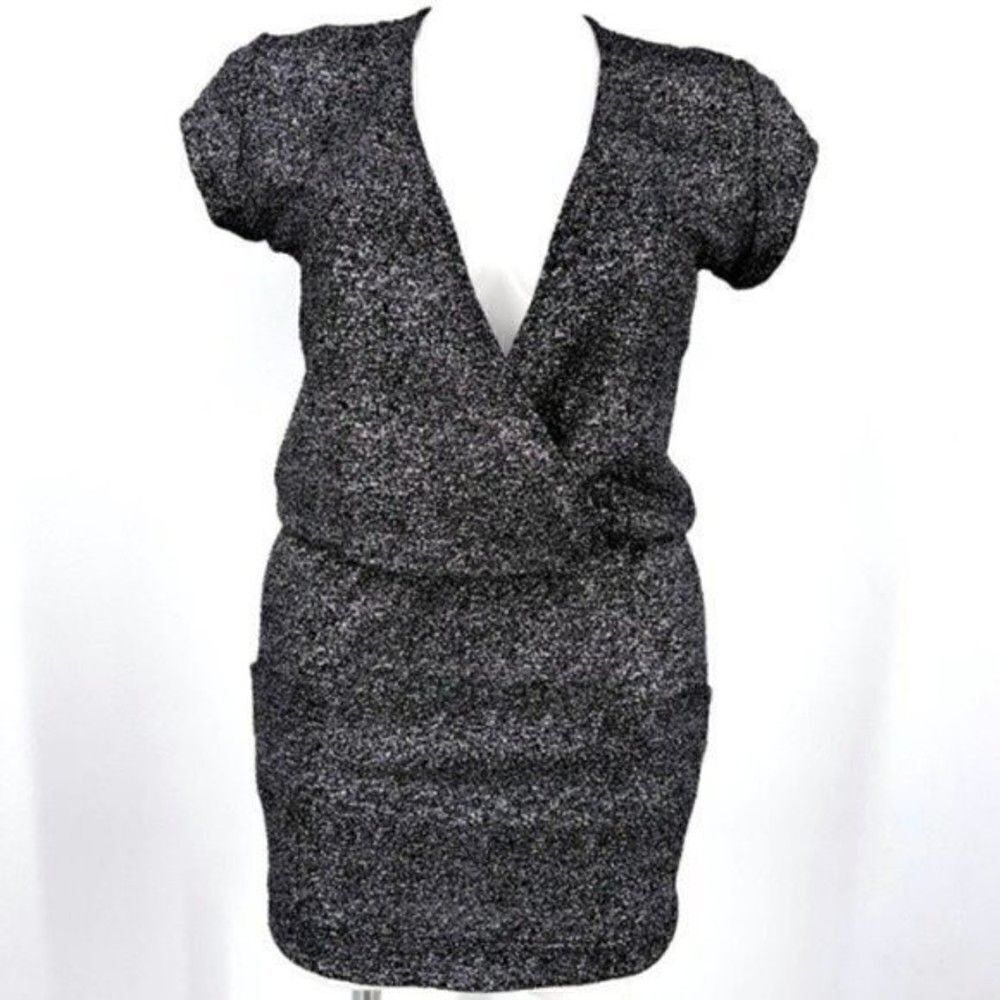 Veronica M black dress with metallic flecks and pockets Large BoxB